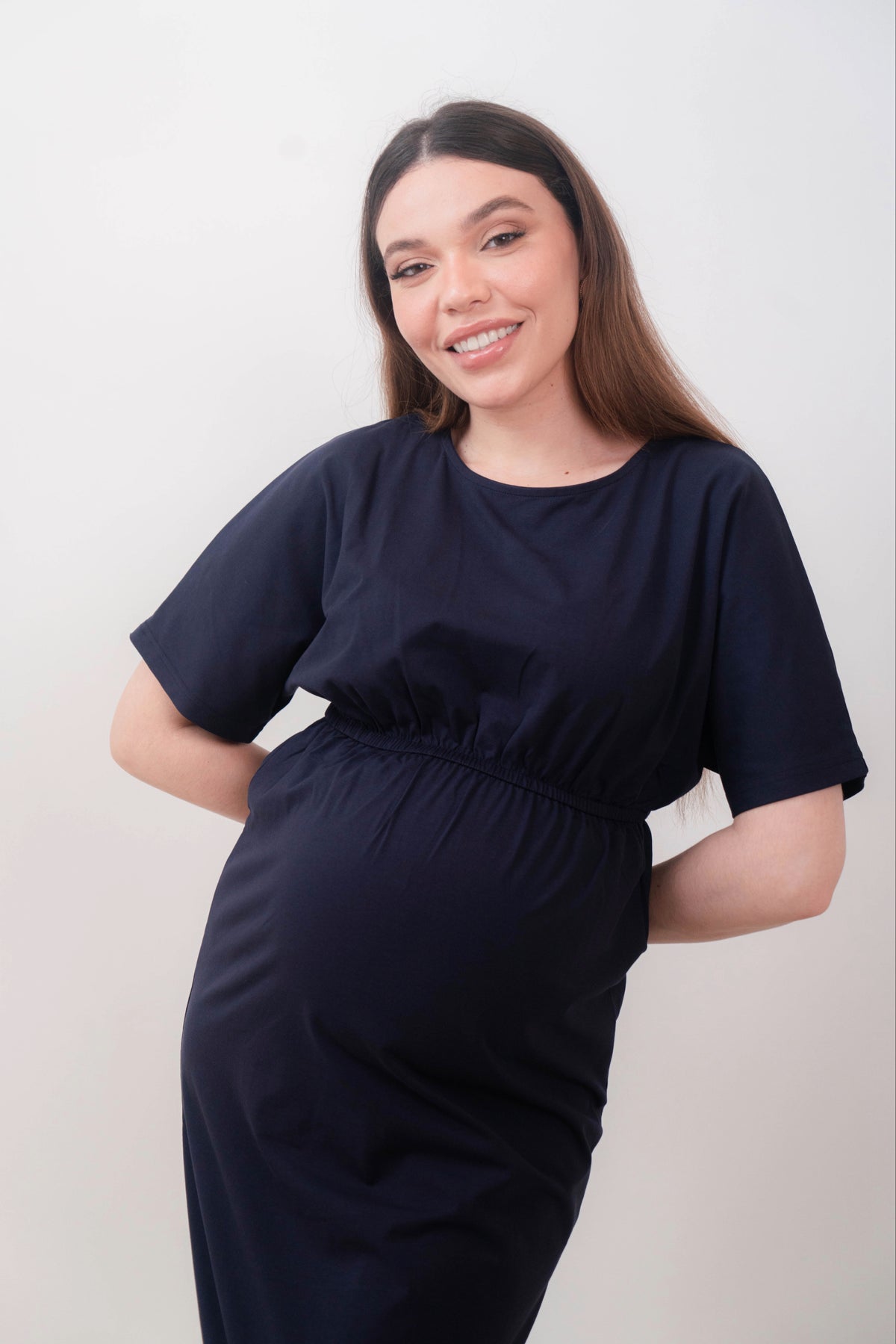 ROBE DE MATERNITÉ Sélèna - Bleu marine