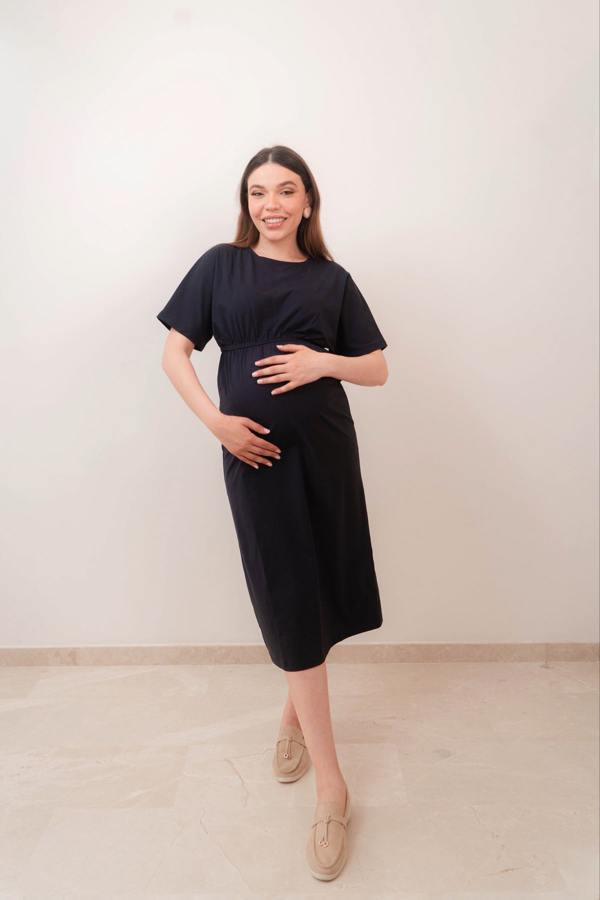 ROBE DE MATERNITÉ Sélèna - Bleu marine