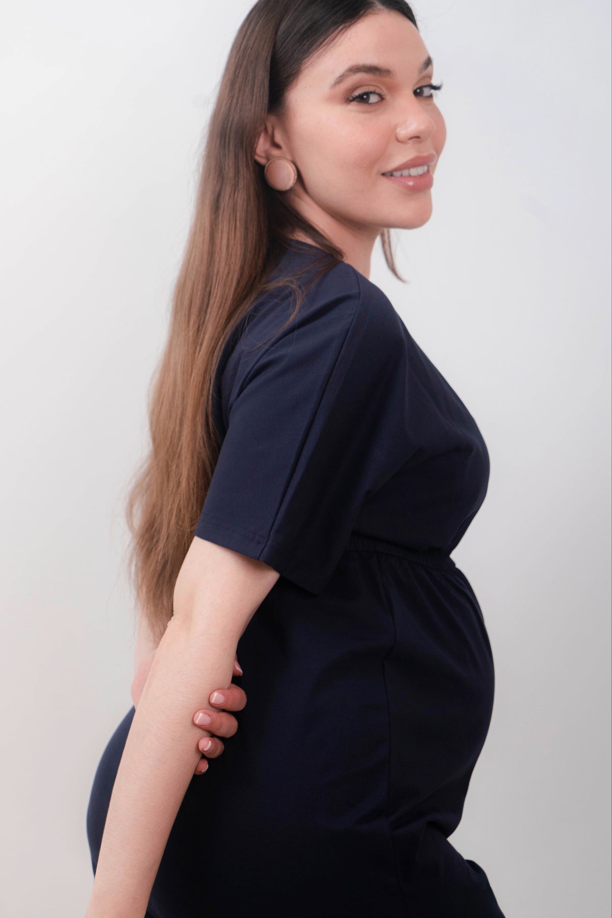 ROBE DE MATERNITÉ Sélèna - Bleu marine