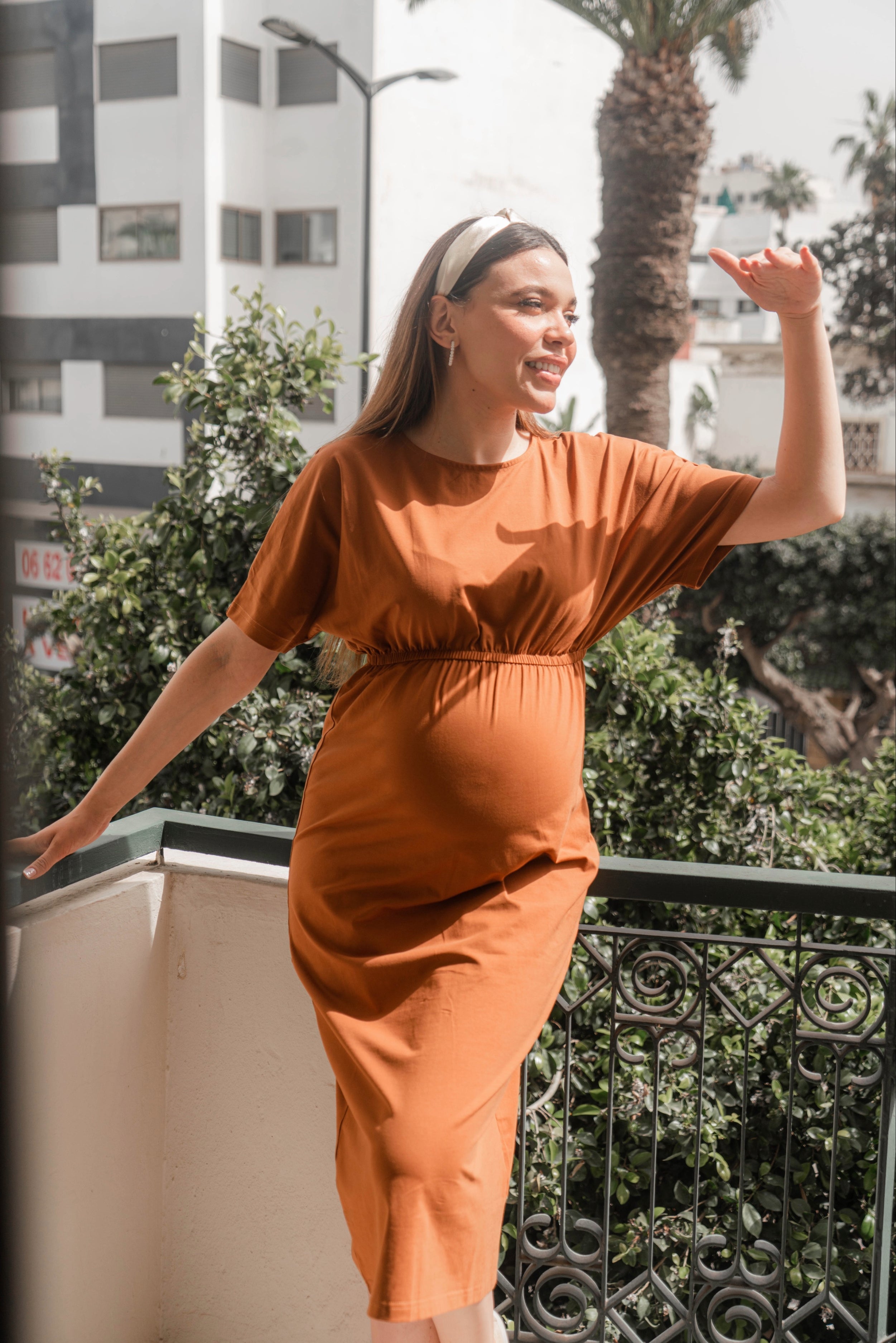 ROBE DE MATERNITÉ Sélène - Marron